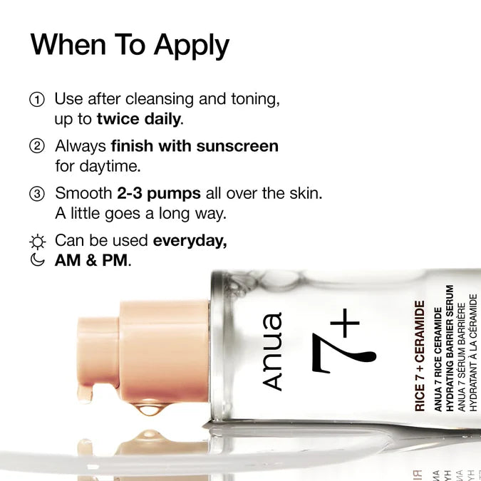 ANUA RICE CERAMIDE 7 HYDRATING BARRIER SERUM 50ML