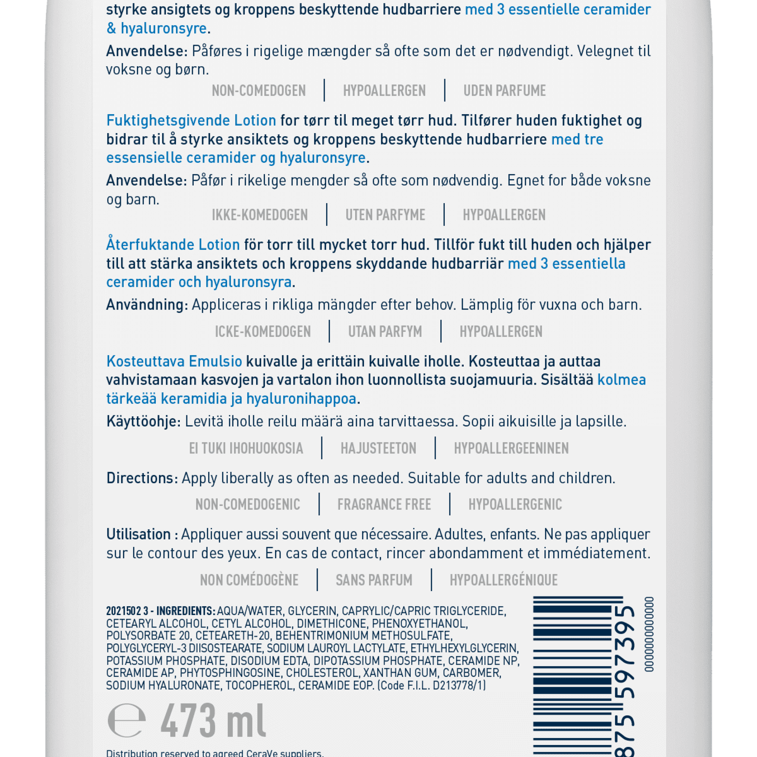 CERAVE MOISTURIZING LOTION 473ML