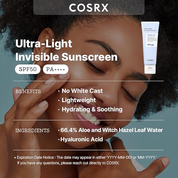 COSRX ULTRA-LIGHT INVISIBLE SUNSCREEN SPF50