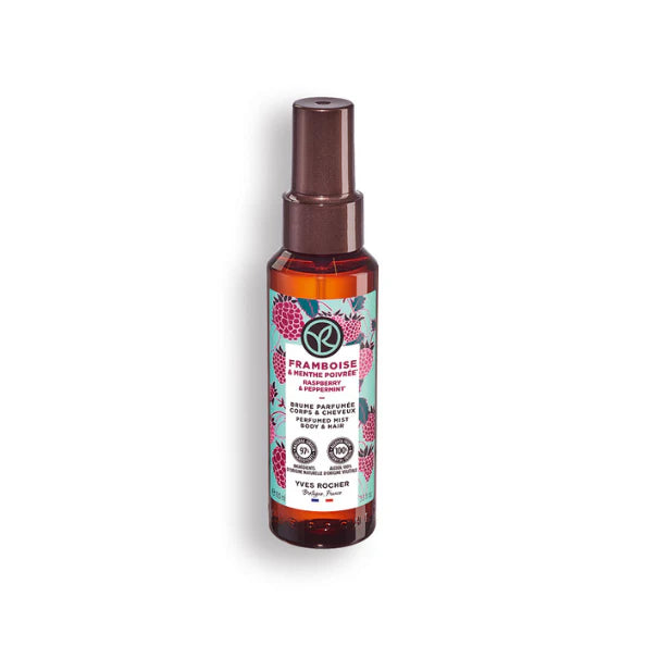 YVES ROCHER PERFUMED BODY AND HAIR MIST -RASPBERRY AND PEPPERMINT