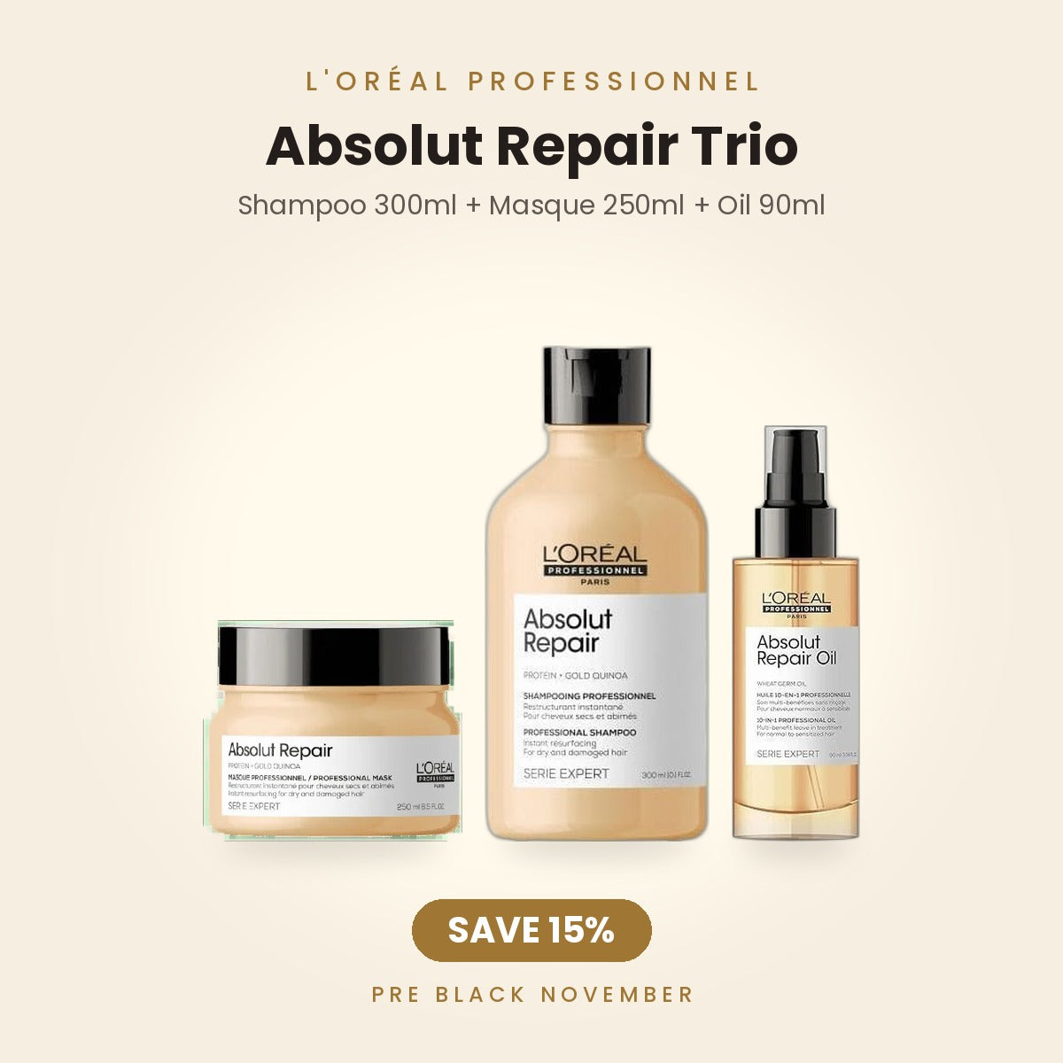 L'Oréal Absolut Repair Trio bundle