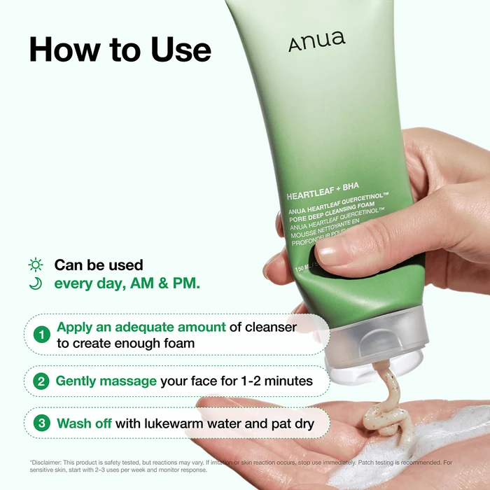 ANUA HEARTLEAF QUERCETINOL PORE DEEP CLEANSING FOAM 25ML