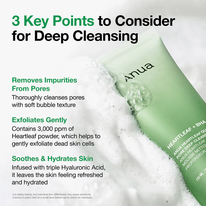 ANUA HEARTLEAF QUERCETINOL PORE DEEP CLEANSING FOAM 25ML