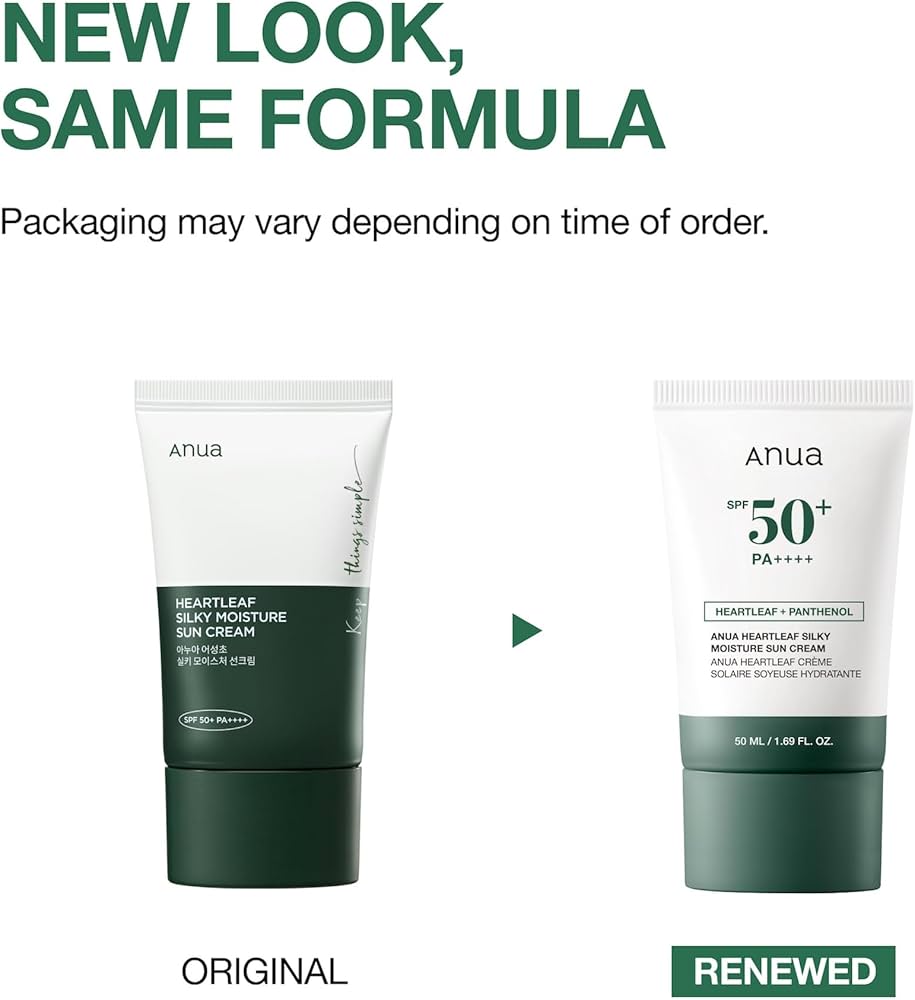 ANUA HEARTLEAF SILKY MOISTURE SUN CREAM SPF 50 50ML