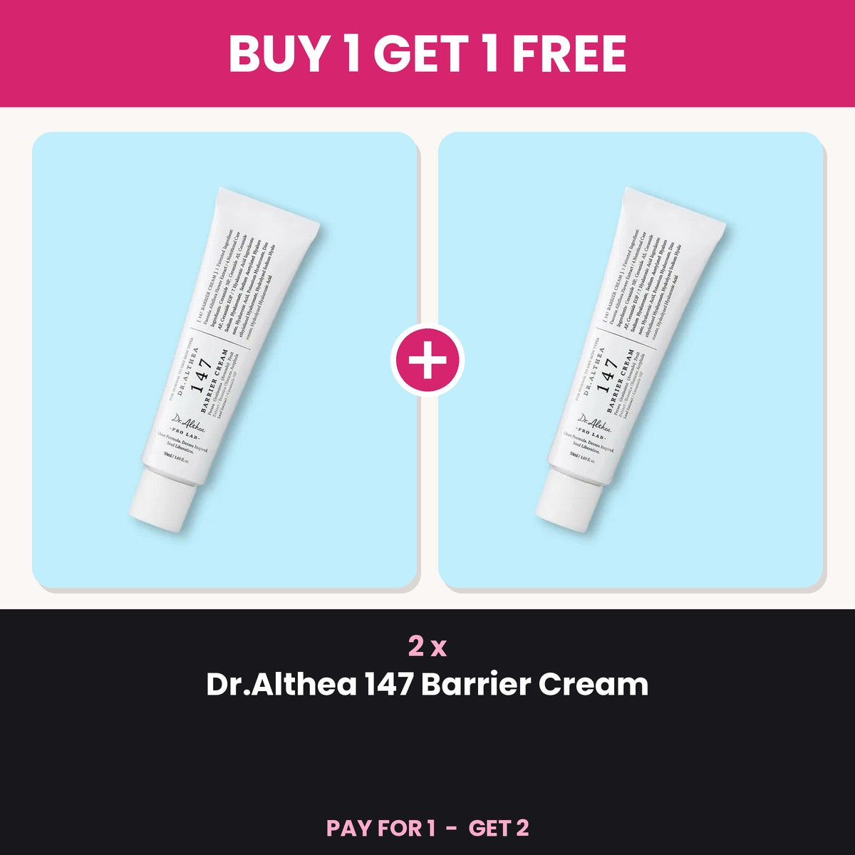 Buy 1 Get 1 Free - 2 x Dr.Althea 147 Barrier Cream