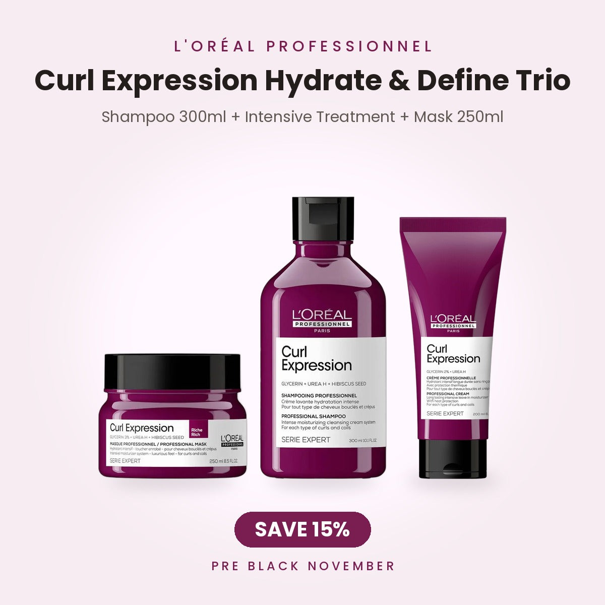 L'Oréal Curl Expression Hydrate & Define Trio bundle