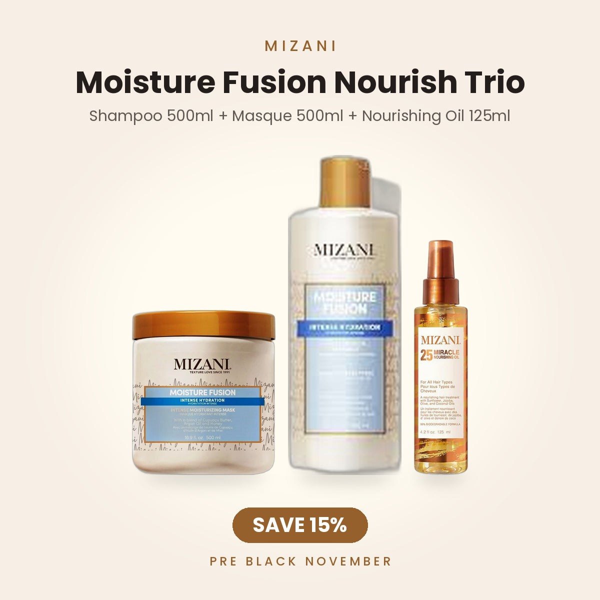 Mizani Moisture Fusion Nourish Trio bundle