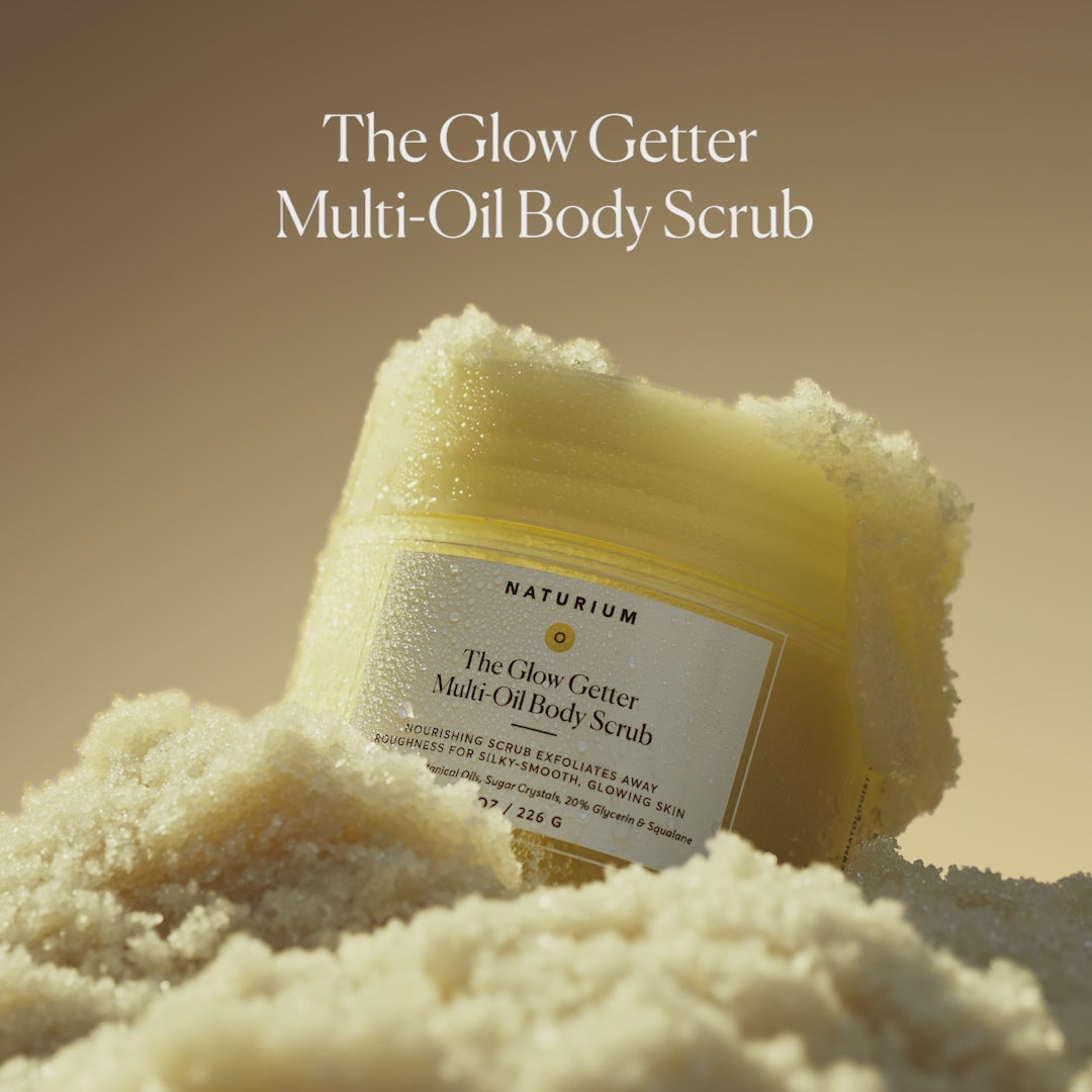 Load video: NATURIUM THE GLOW GETTER MULTI-OIL BODY SCRUB