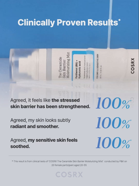 Load video: COSRX CERAMIDE SKIN BARRIER MOISTIRIZING MIST 120ML