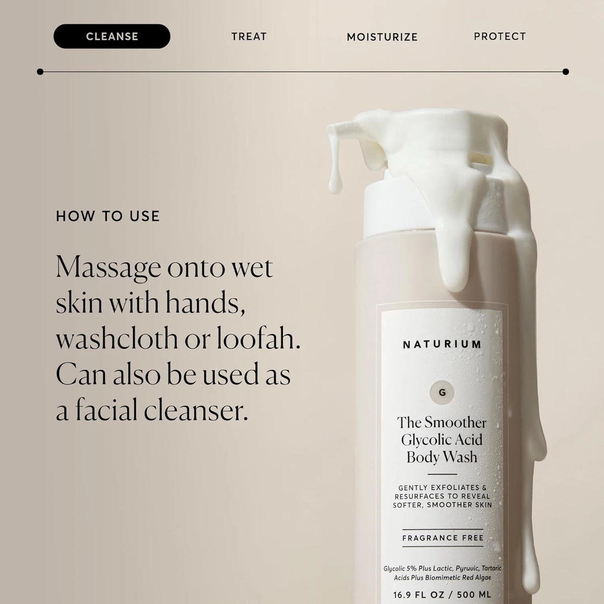 NATURIUM THE SMOOTHER GLYCOLIC ACID BODY WASH