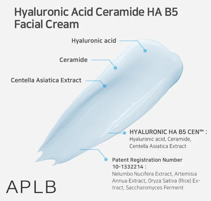 APLB HYALURONIC ACID CERAMIDE HA B5 FACIAL CREAM 55ML
